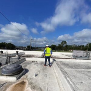 Inspecting a commercial roof for repair