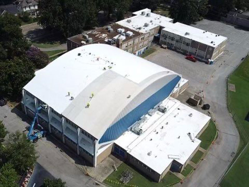 View of a completed Commercial Roofing project in Memphis, TN